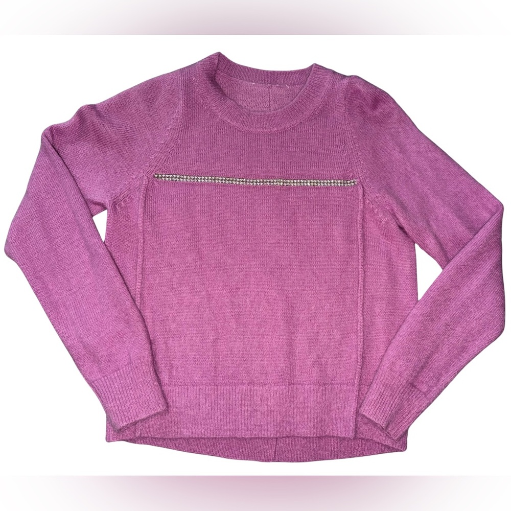 Purple Cashmere-Blend Crewneck Sweater – Women’s Size S